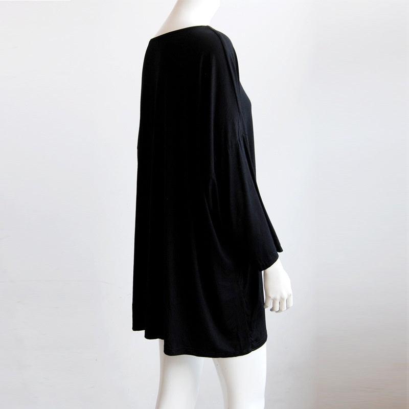 Plus Size MODAL Black Tunic T Shirt Top – Yensjukd